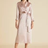 Astrid Oyster Ivory Silk Satin Robe