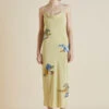 Bibi Demoiselle Yellow Mountain Silk Crêpe De Chine Slip Dress