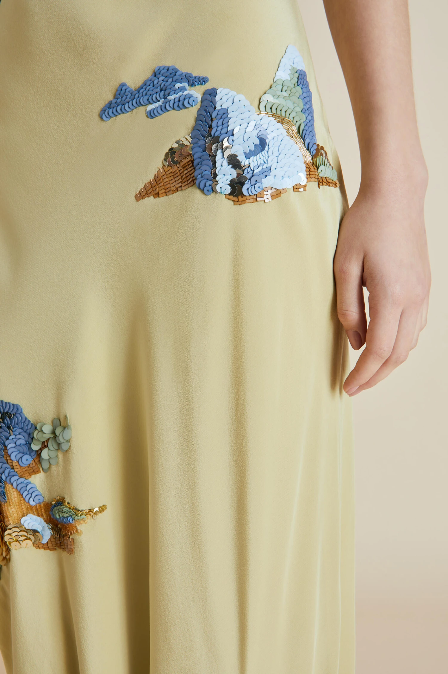 Bibi Demoiselle Yellow Mountain Silk Crêpe De Chine Slip Dress - Image 4