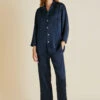 Casablanca Navy Silk Pajama Set