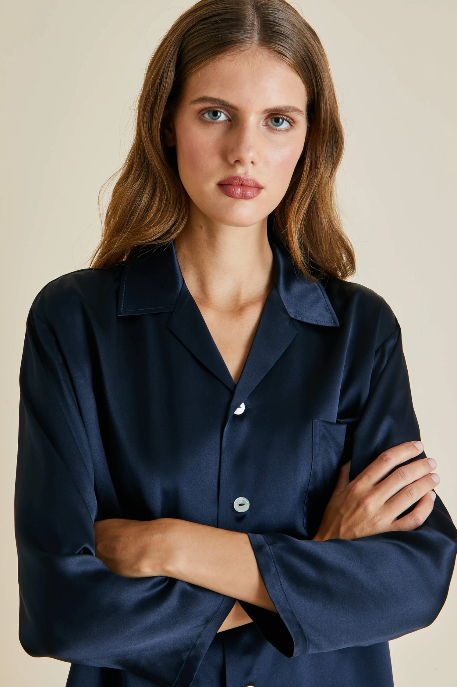 Casablanca Navy Silk Pajama Set - Image 3