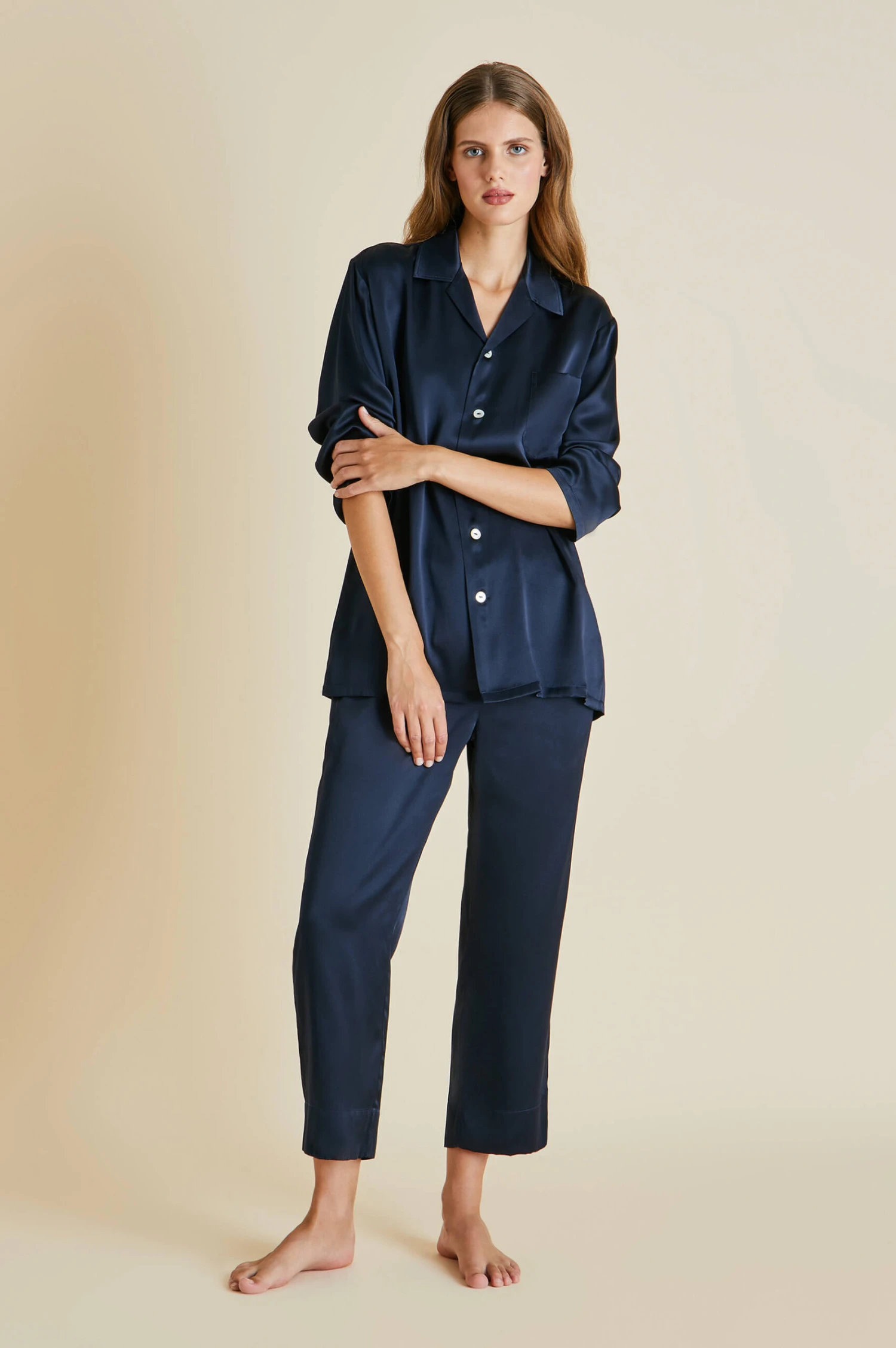Casablanca Navy Silk Pajama Set - Image 5
