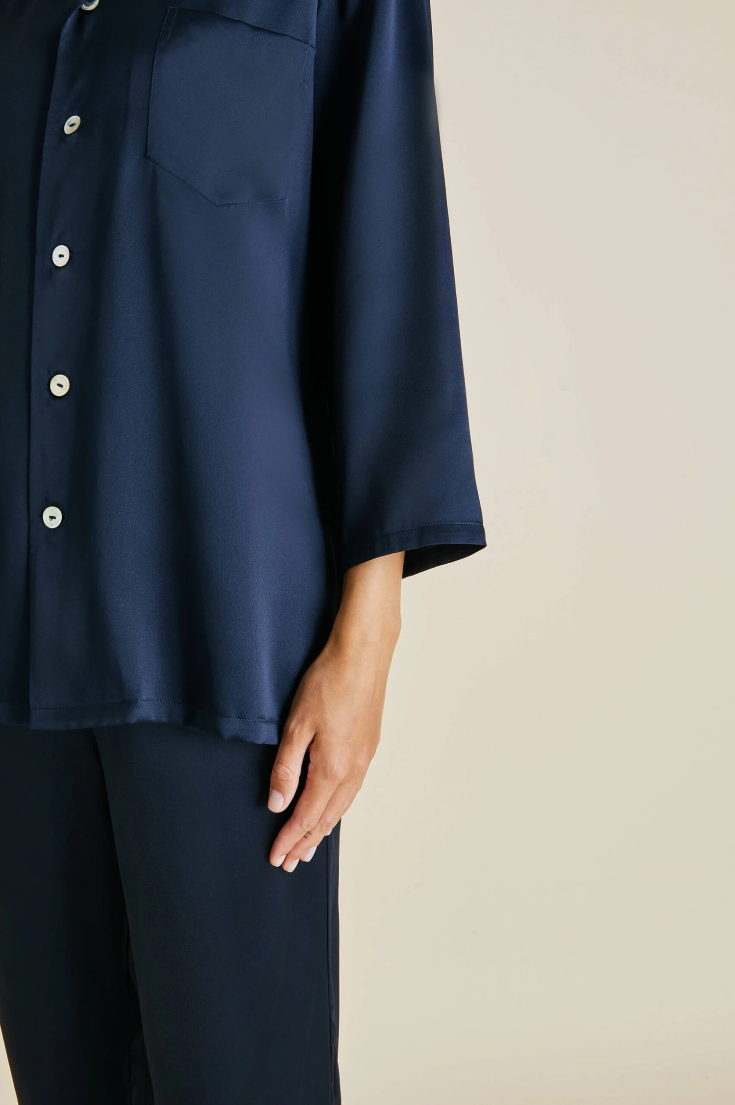 Casablanca Navy Silk Pajama Set - Image 6