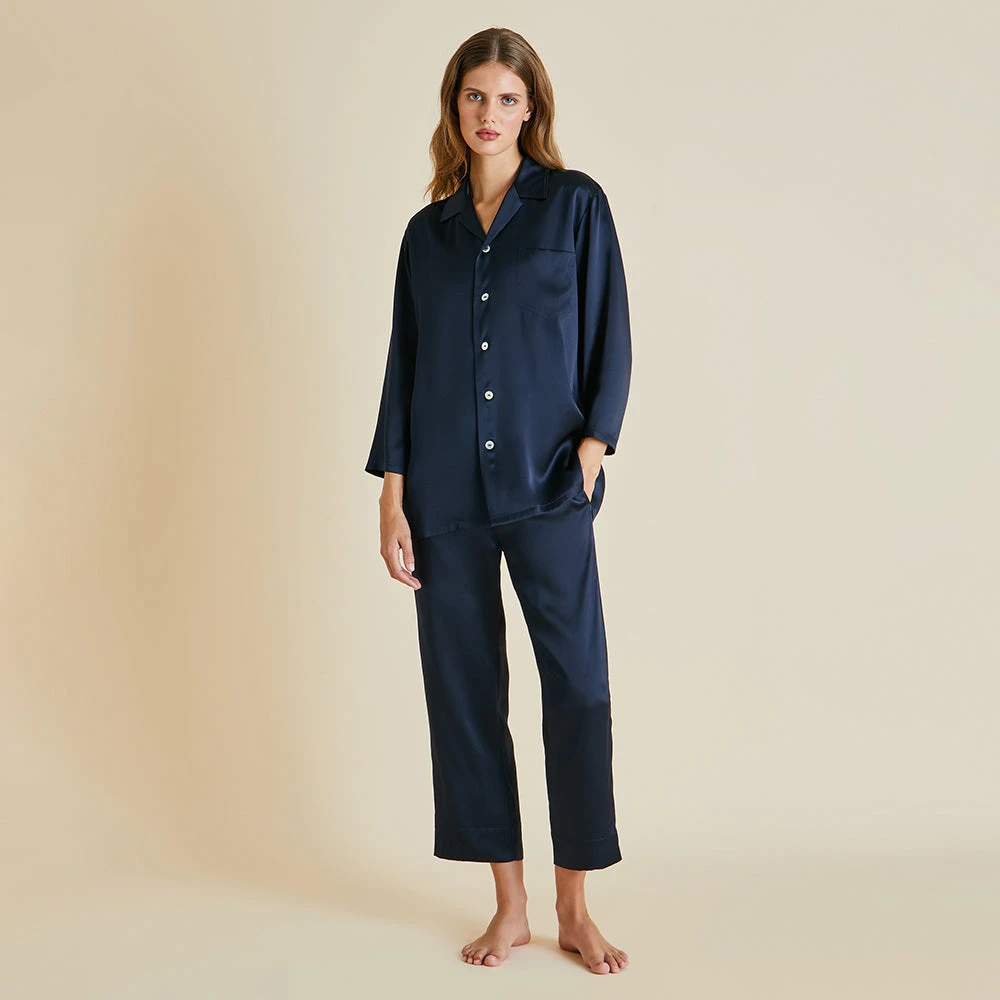 Casablanca Navy Silk Pajama Set - Image 2