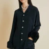 Casablanca Riri Silk Crêpe De Chine Faux Fur Pajama Set
