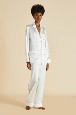 Coco Ivory Oyster Silk Satin Pajama Set