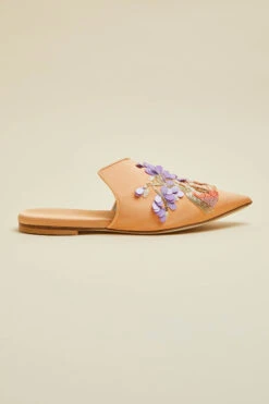 Contessa Damaris Orange Mountain Silk Satin Slippers