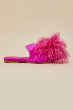 Contessa Madame Silk Feather Slippers