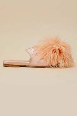 Contessa Minnie Silk Feather Slippers