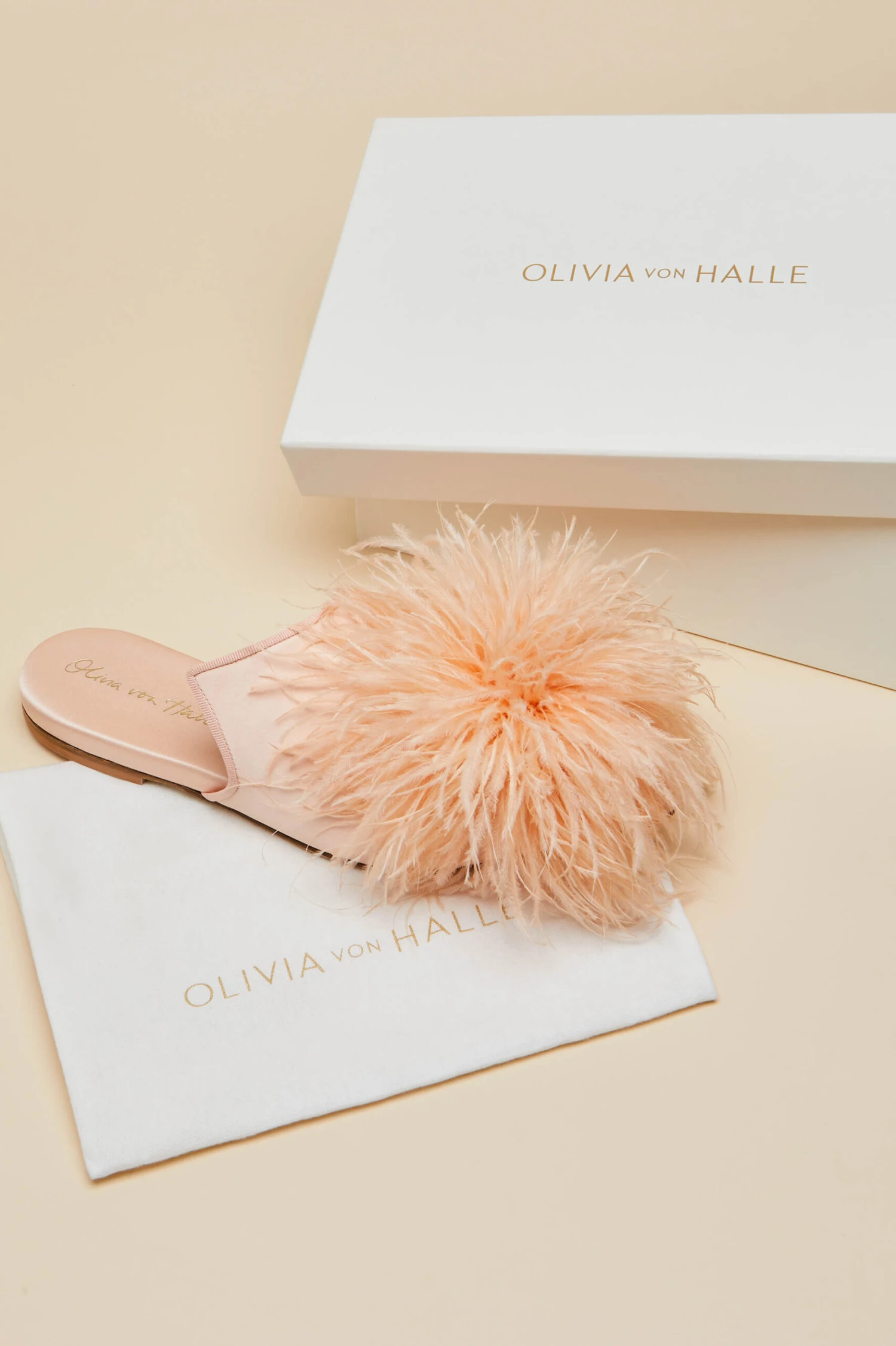 Contessa Minnie Silk Feather Slippers - Image 7