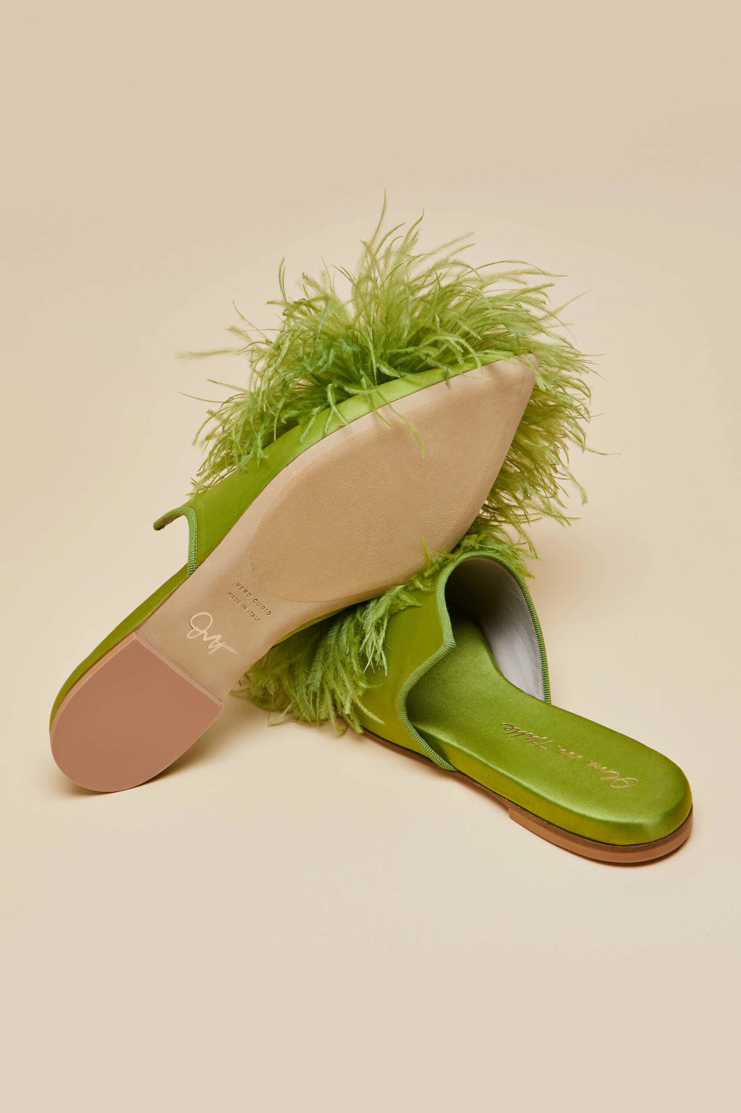 Contessa Niko Silk Feather Slippers - Image 6
