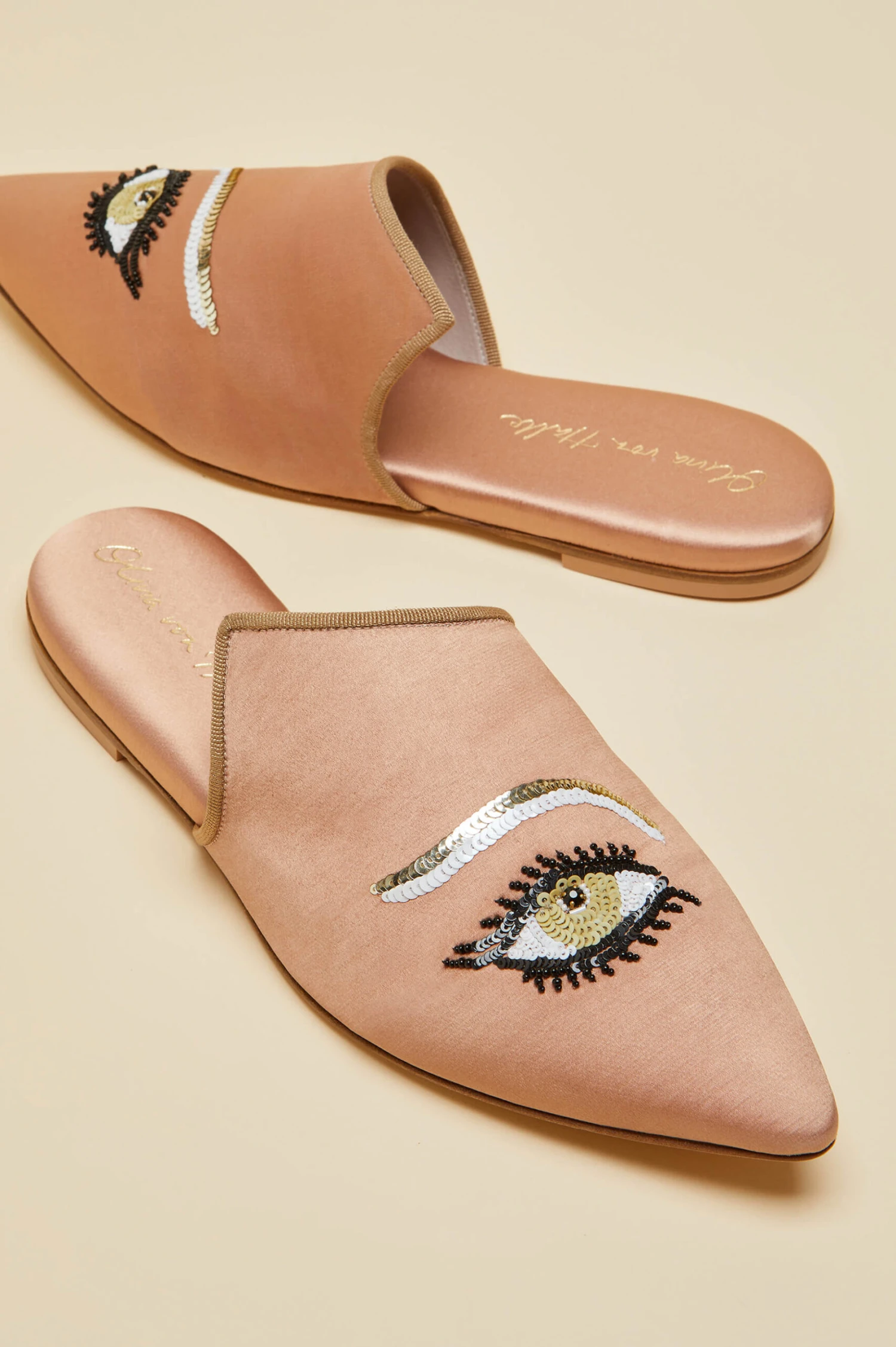 Contessa Ophanim Silk Slippers - Image 3