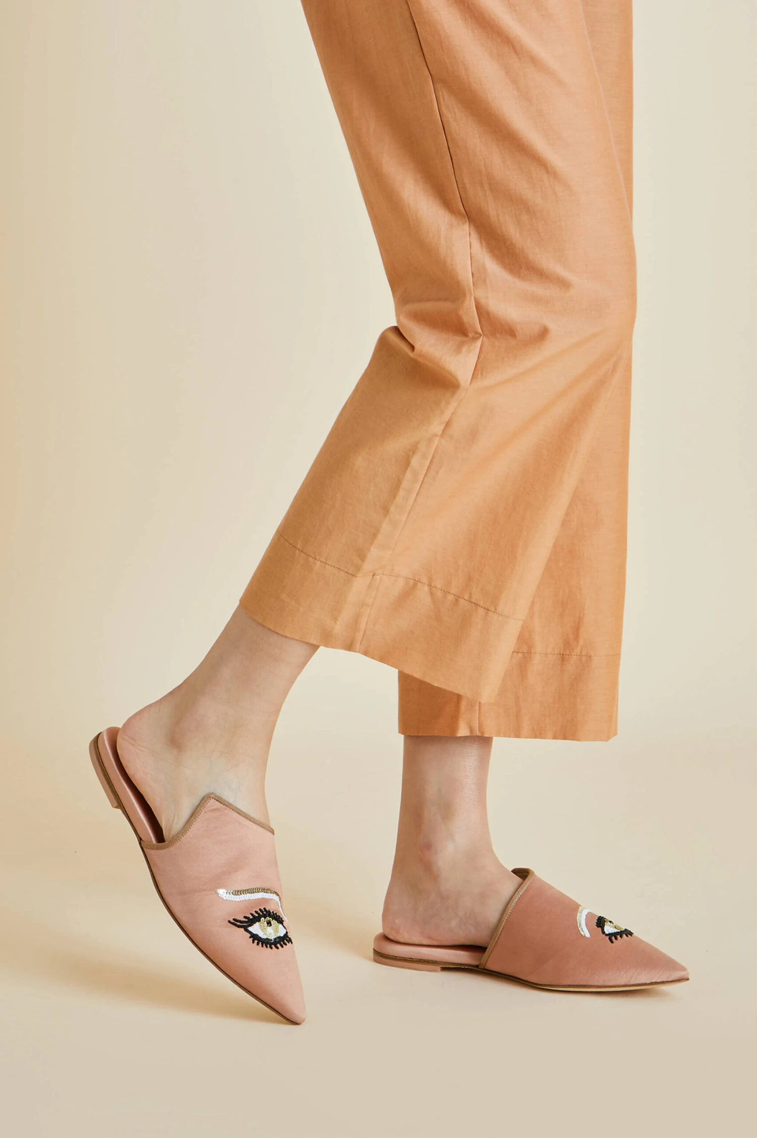 Contessa Ophanim Silk Slippers - Image 5