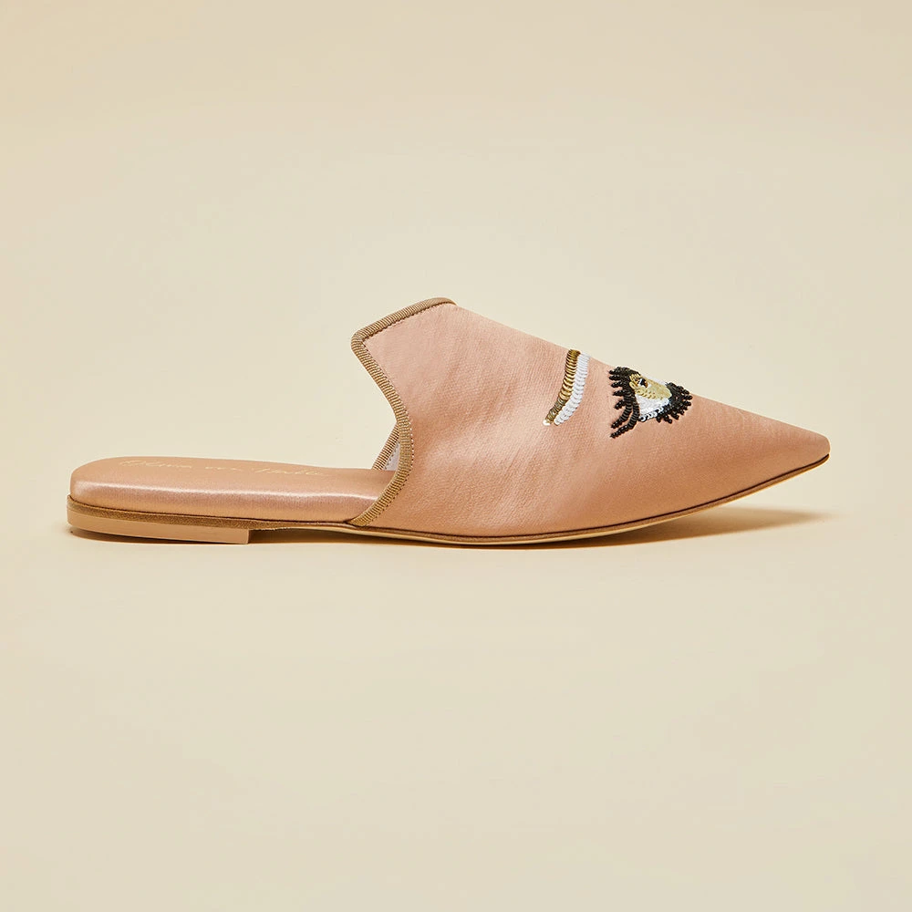 Contessa Ophanim Silk Slippers - Image 2