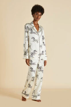 Lila Zebedee Silk Satin Pajama Set