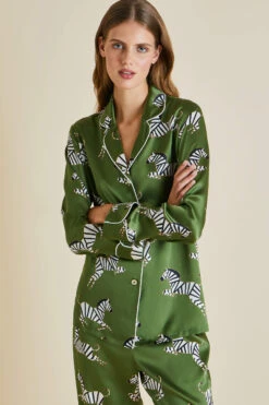 Lila Zeno Silk Satin Pajama Set