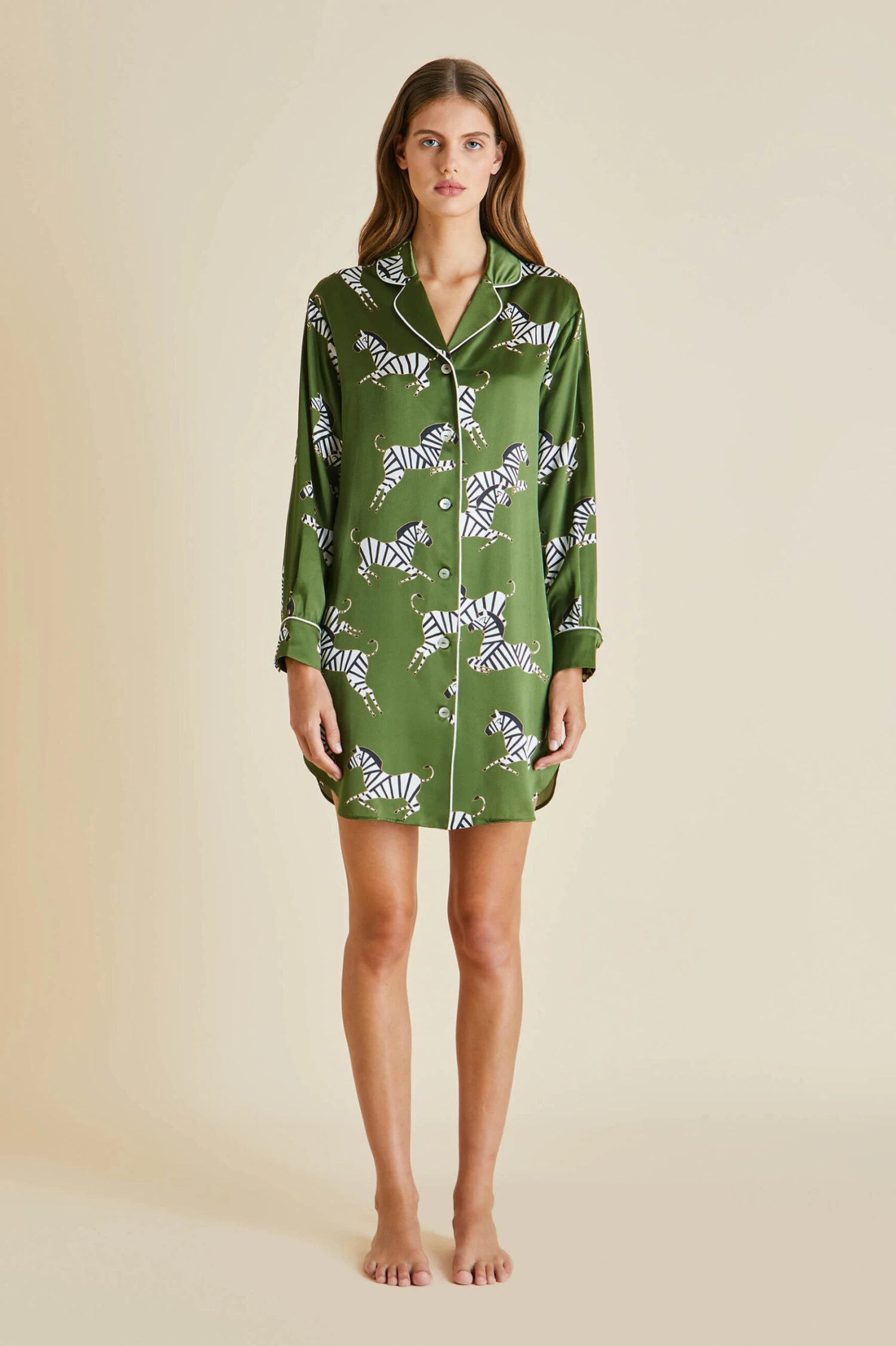 Poppy Zeno Silk Satin Nightshirt