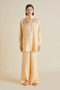 Wolfe Damaris Orange Mountain Silk Twill Pajamas