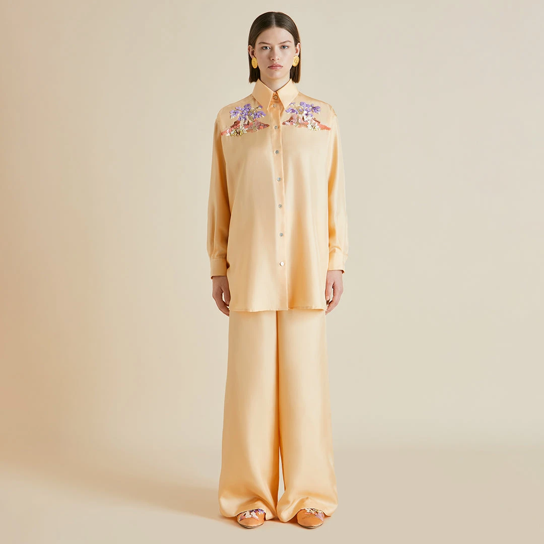 Wolfe Damaris Orange Mountain Silk Twill Pajamas - Image 2