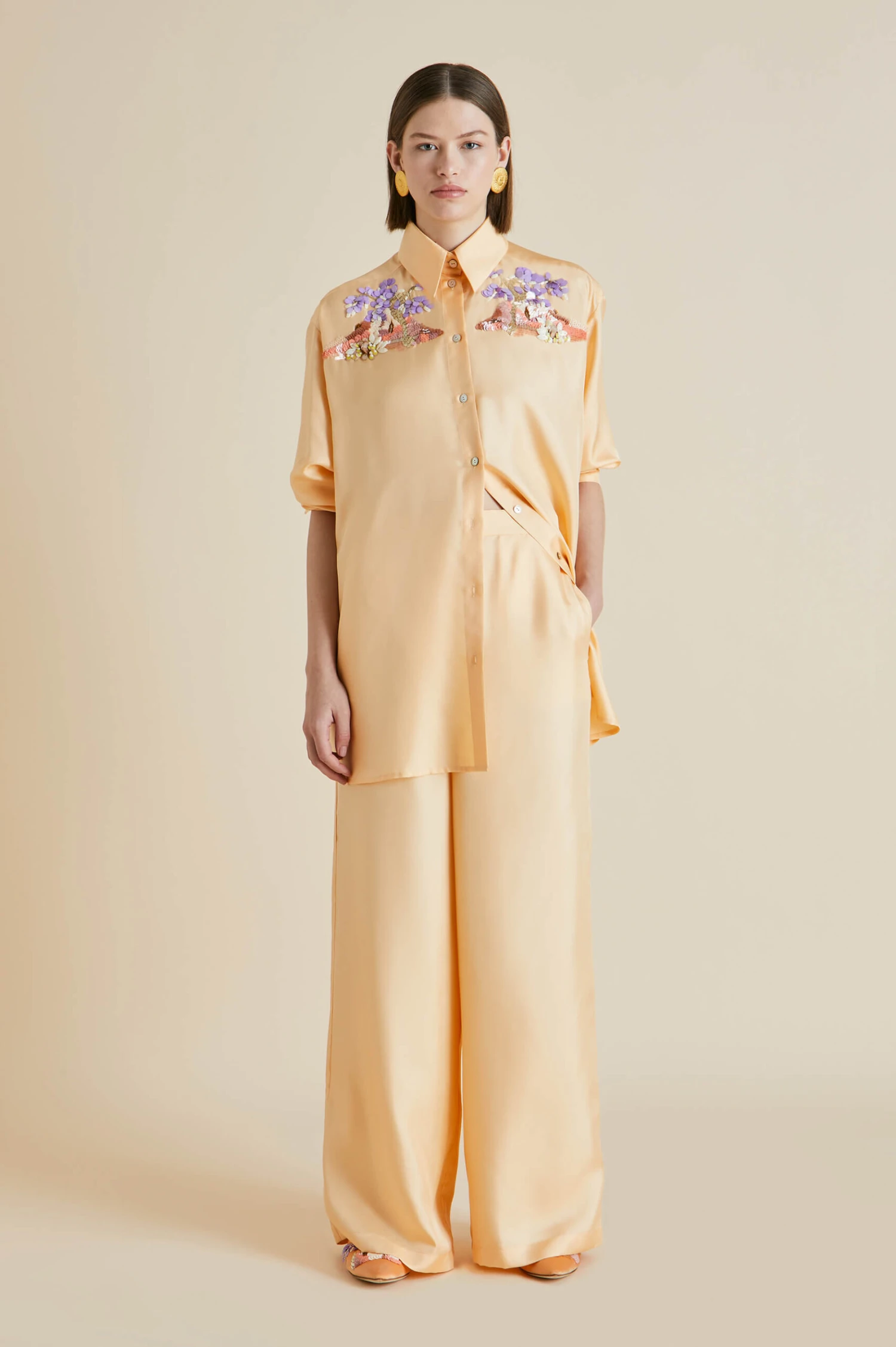 Wolfe Damaris Orange Mountain Silk Twill Pajamas - Image 6