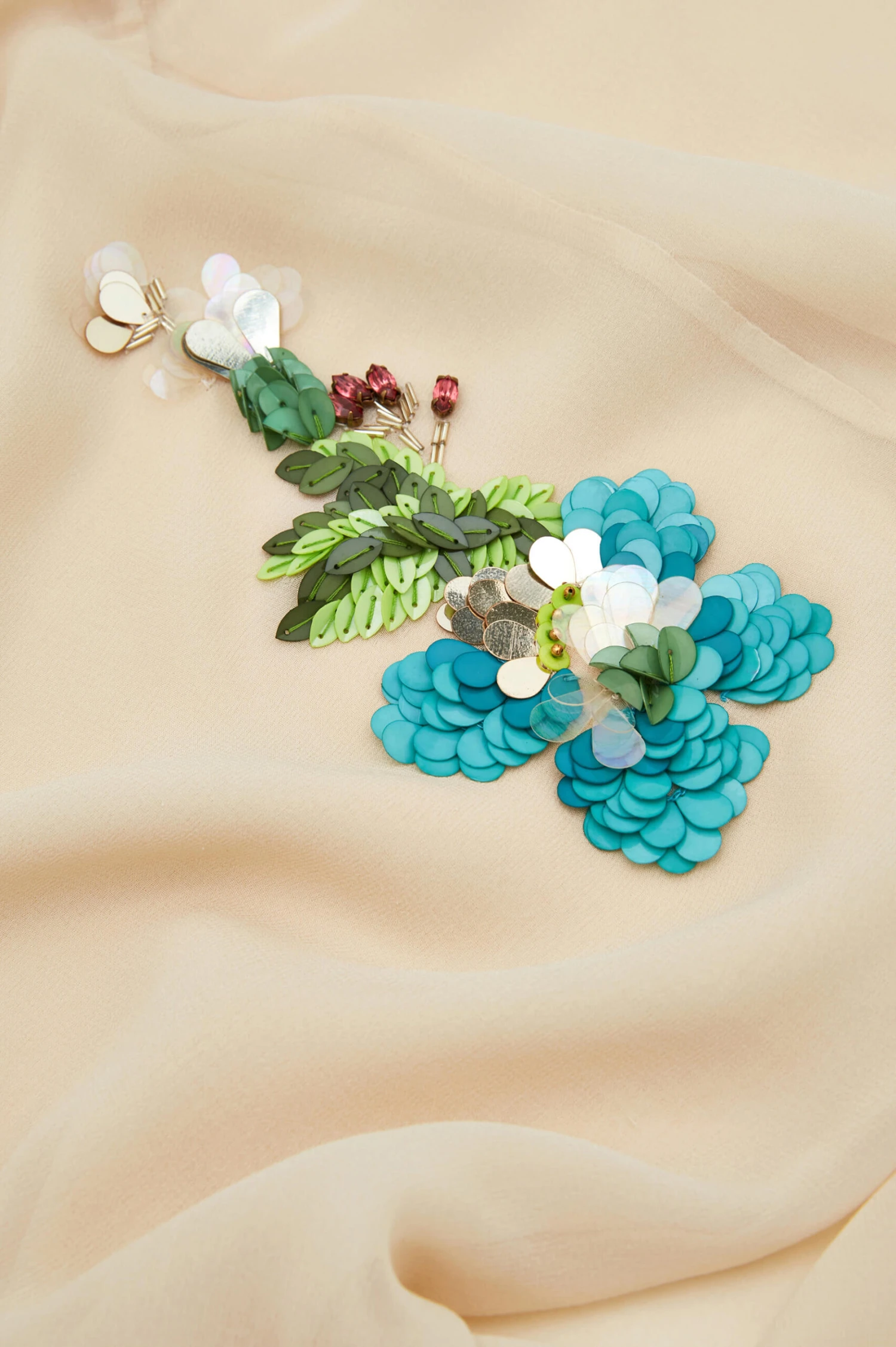 Xena Caladrius Cream Floral Silk Crêpe De Chine Slip Dress - Image 6