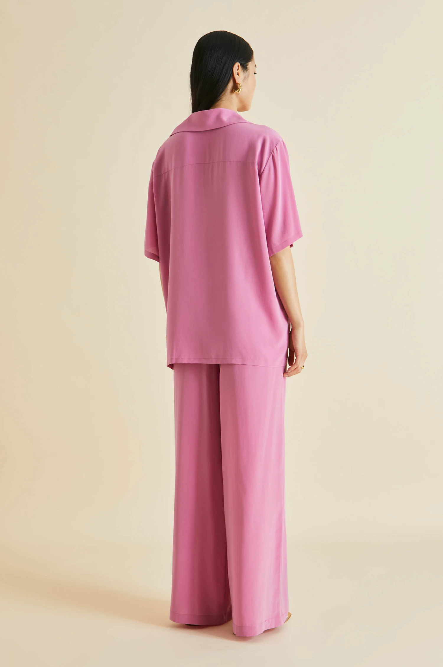 Alabama Pink Silk Crêpe De Chine Pajamas - Image 5