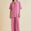 Alabama Pink Silk Crêpe De Chine Pajamas