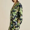 Alba Alkonist Black Floral Silk Satin Pajamas