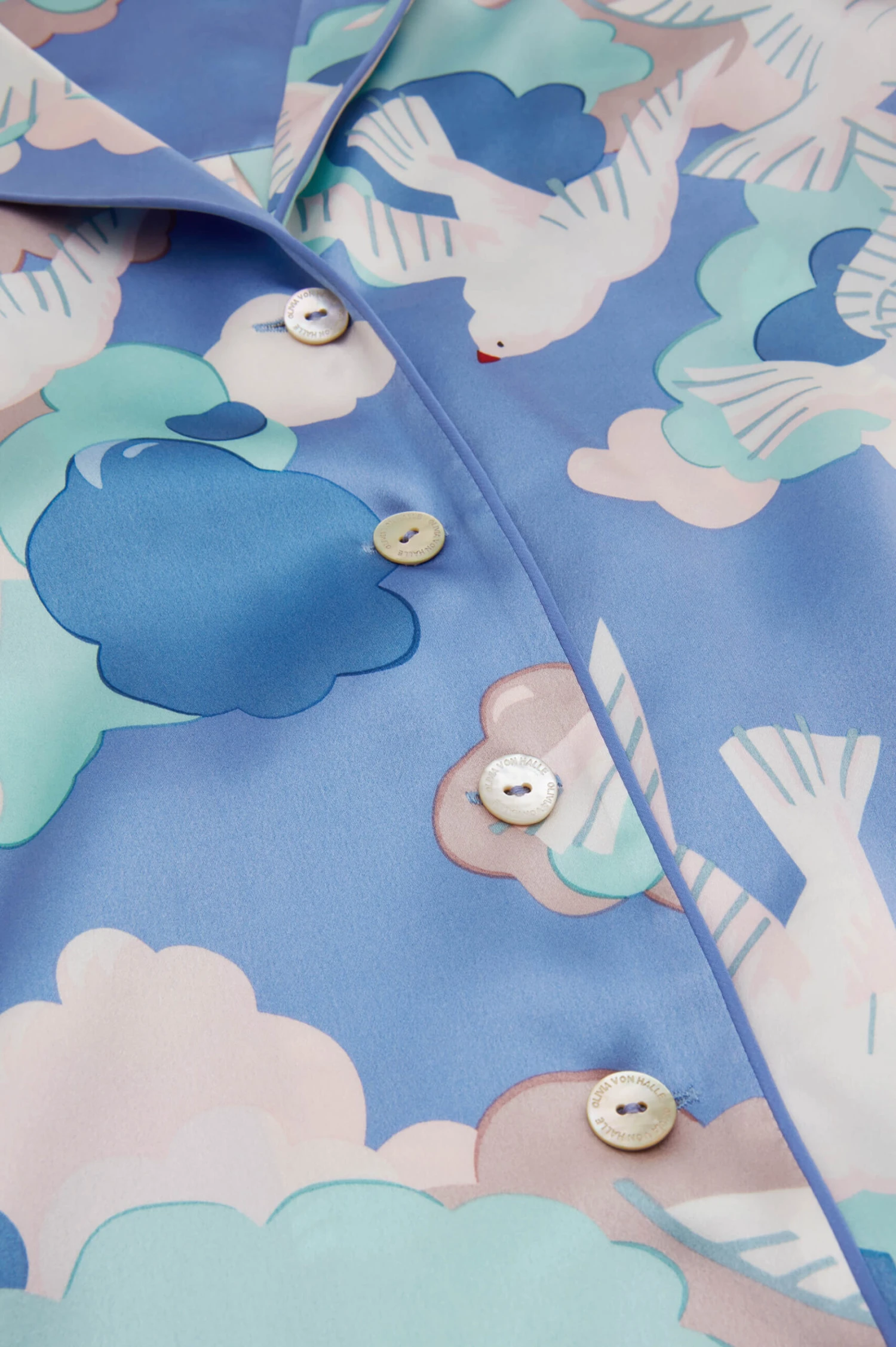 Alba Juliette Blue Dove Silk Satin Pajamas - Image 8