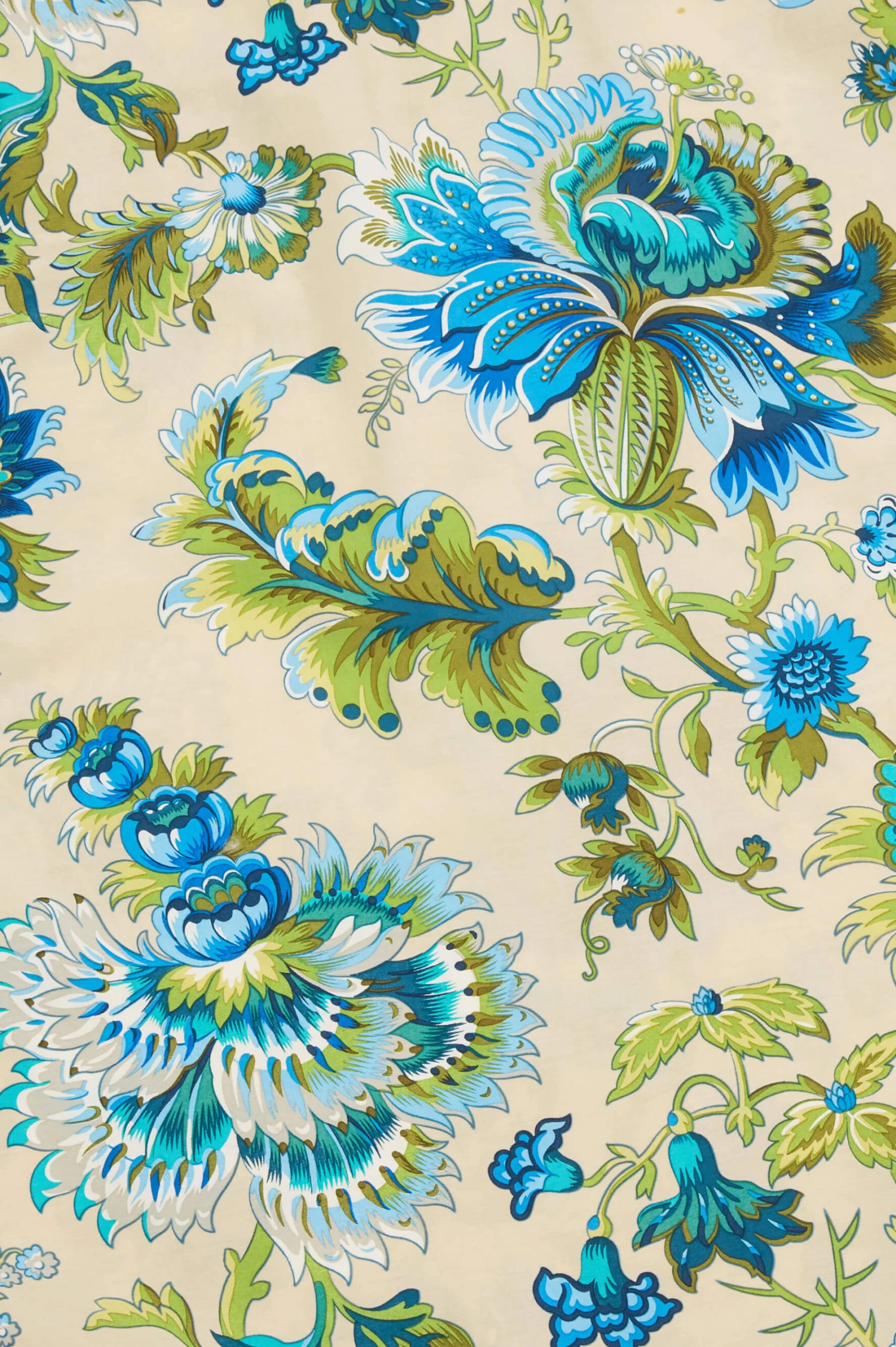 Amaya Jasmine Blue Floral Cotton-Silk Robe - Image 6