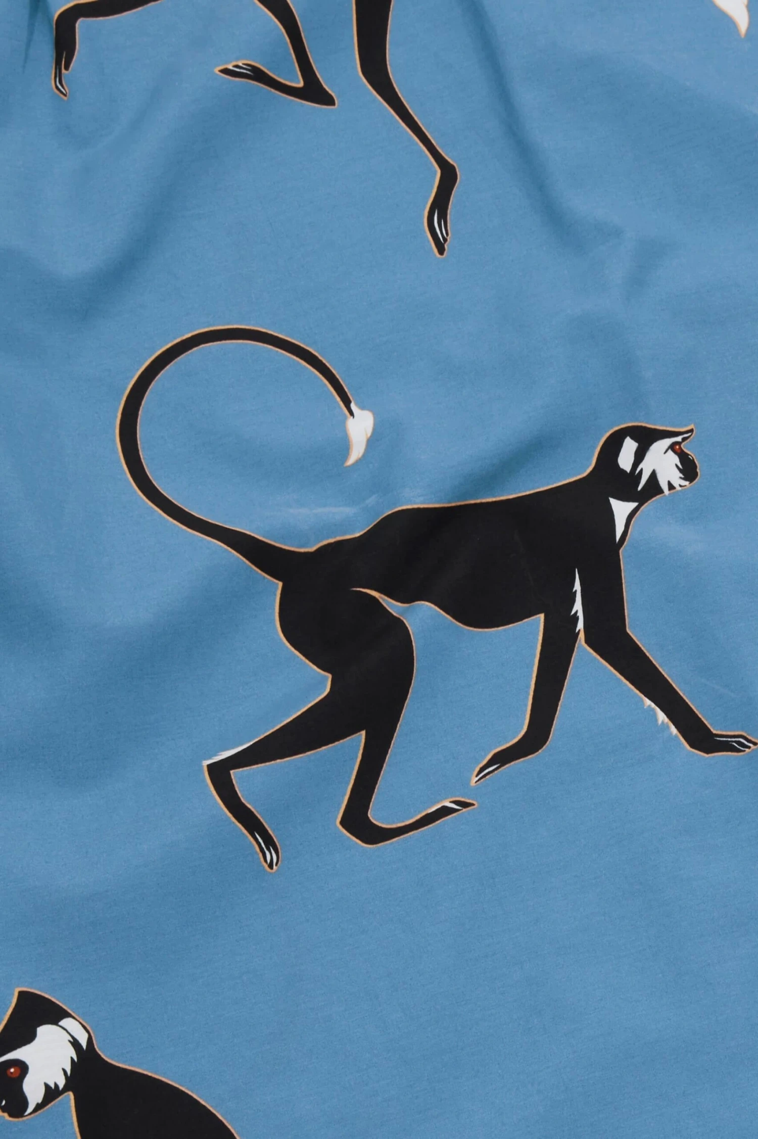 Amaya Jacamar Blue Monkey Cotton-Silk Robe - Image 8