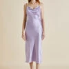 Bibi Lilac Silk Satin Slip Dress