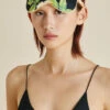 Alkonist Black Floral Silk Satin Eye Mask
