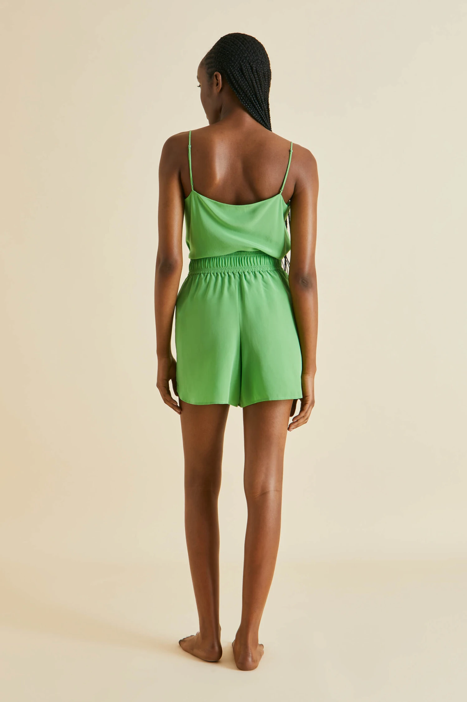 Calypso Green Silk Crêpe De Chine Camisole Set - Image 4