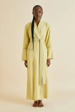 Capability Yellow Silk Habotai Robe