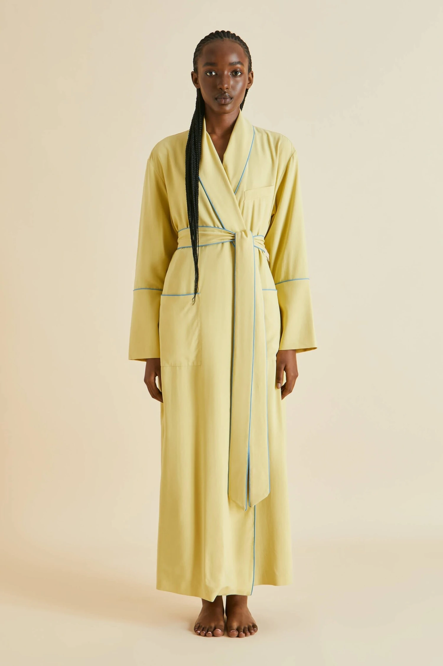Capability Yellow Silk Habotai Robe