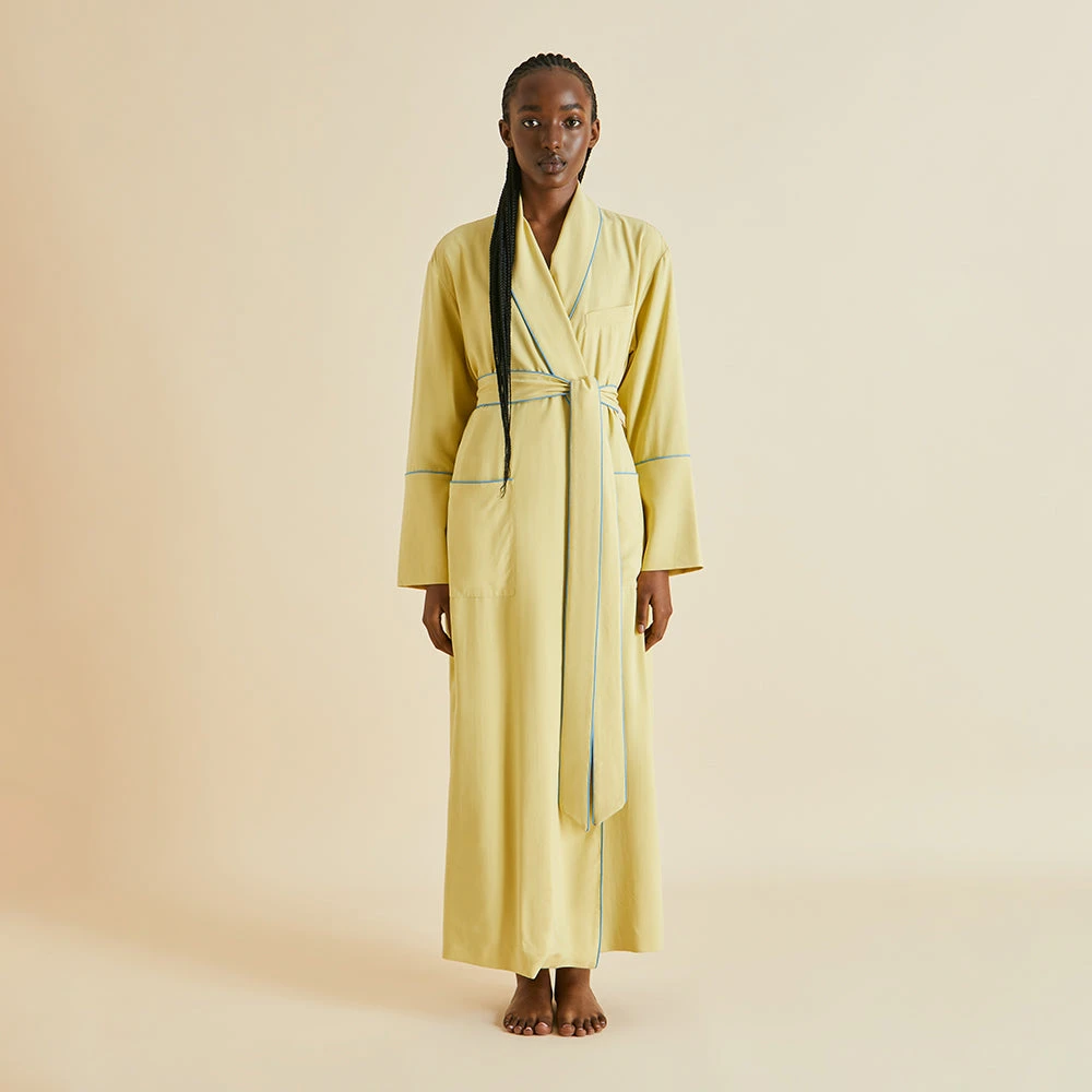 Capability Yellow Silk Habotai Robe - Image 2