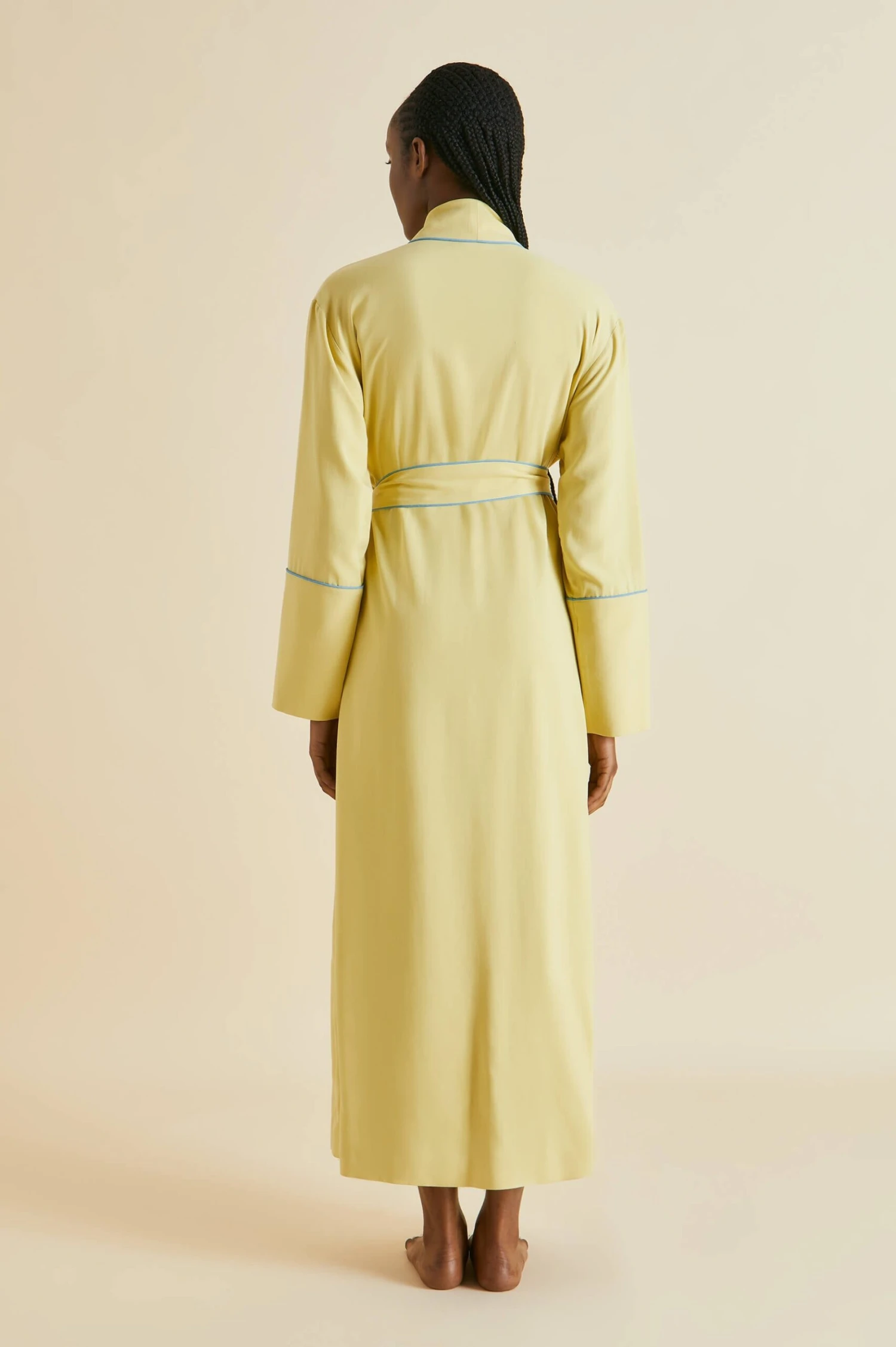 Capability Yellow Silk Habotai Robe - Image 4