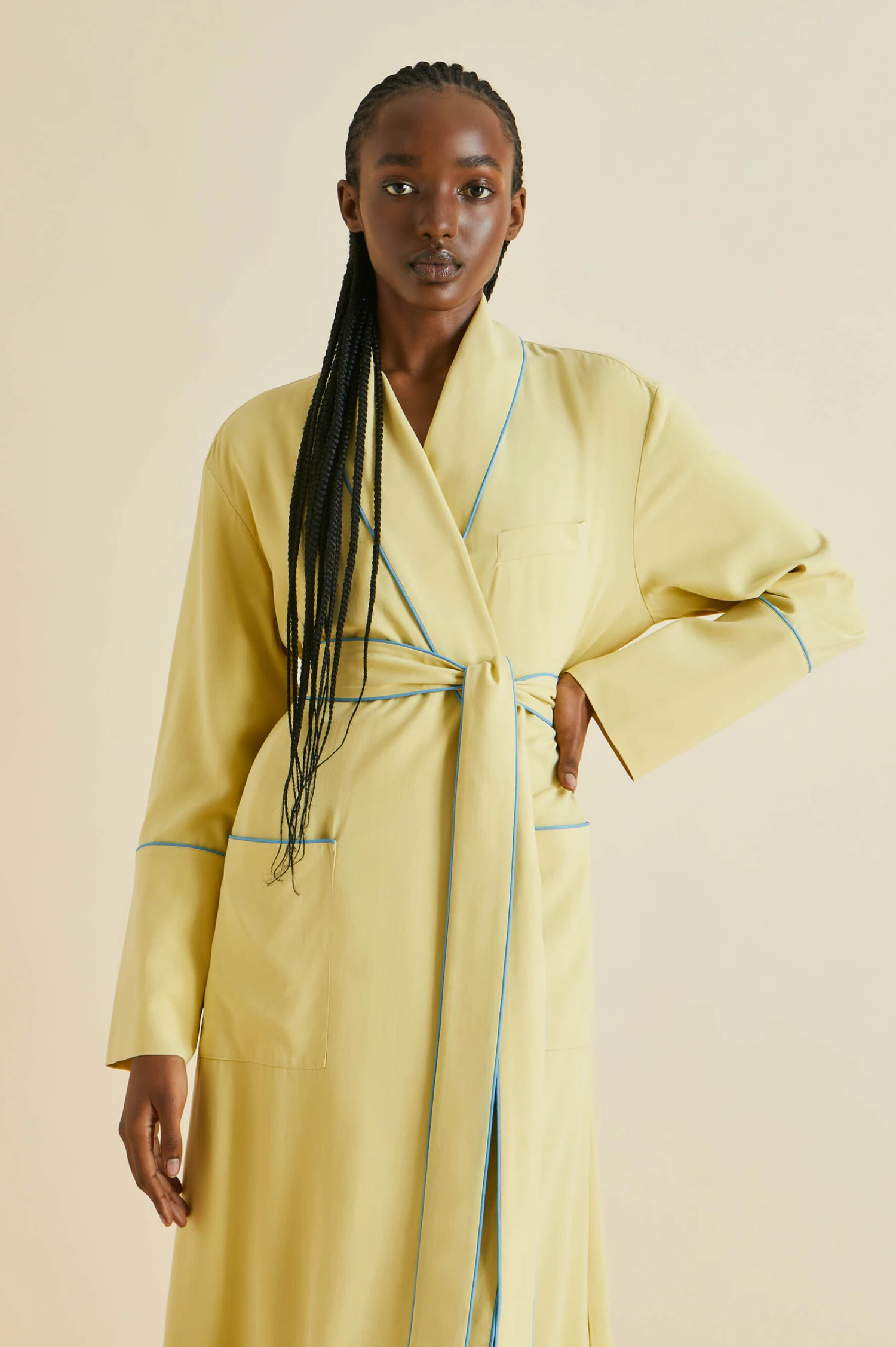 Capability Yellow Silk Habotai Robe - Image 5
