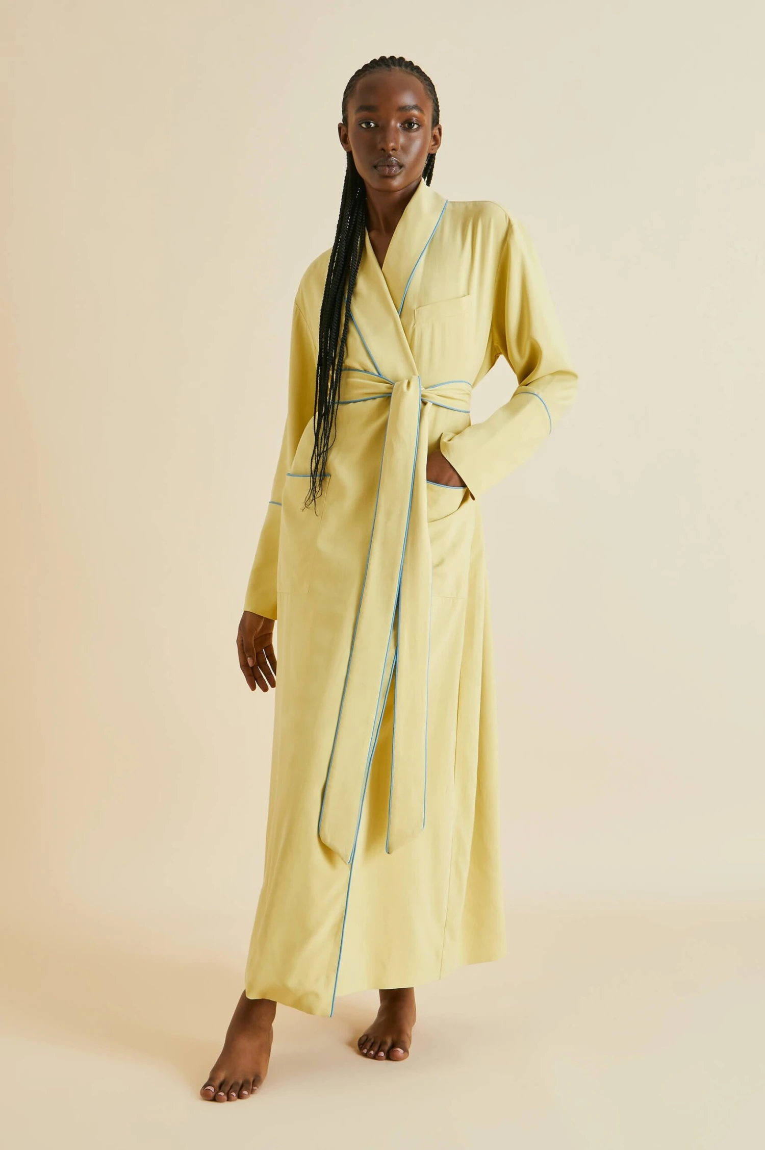 Capability Yellow Silk Habotai Robe - Image 7