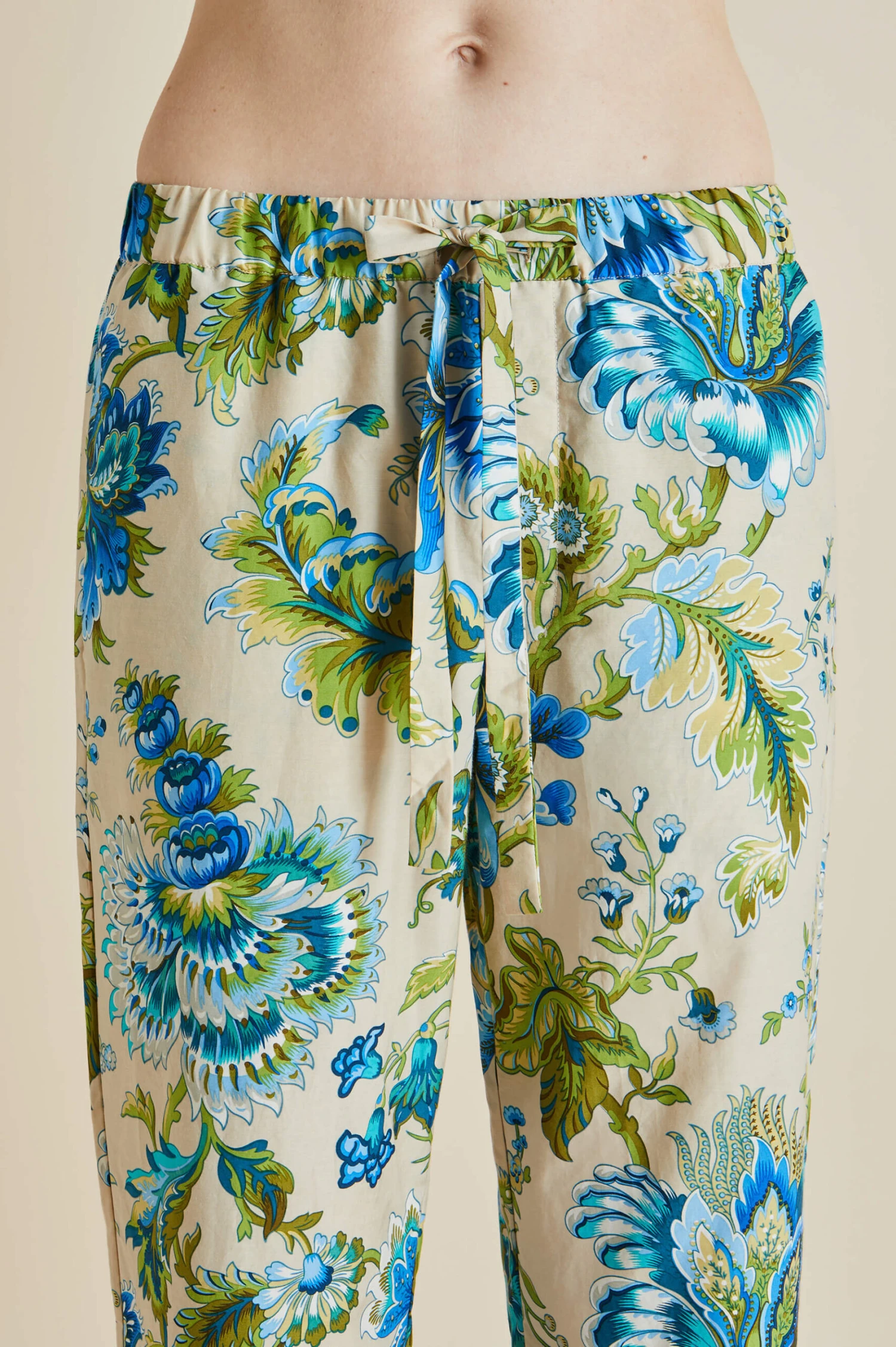 Casablanca Jasmine Blue Floral Cotton-Silk Pajamas - Image 7