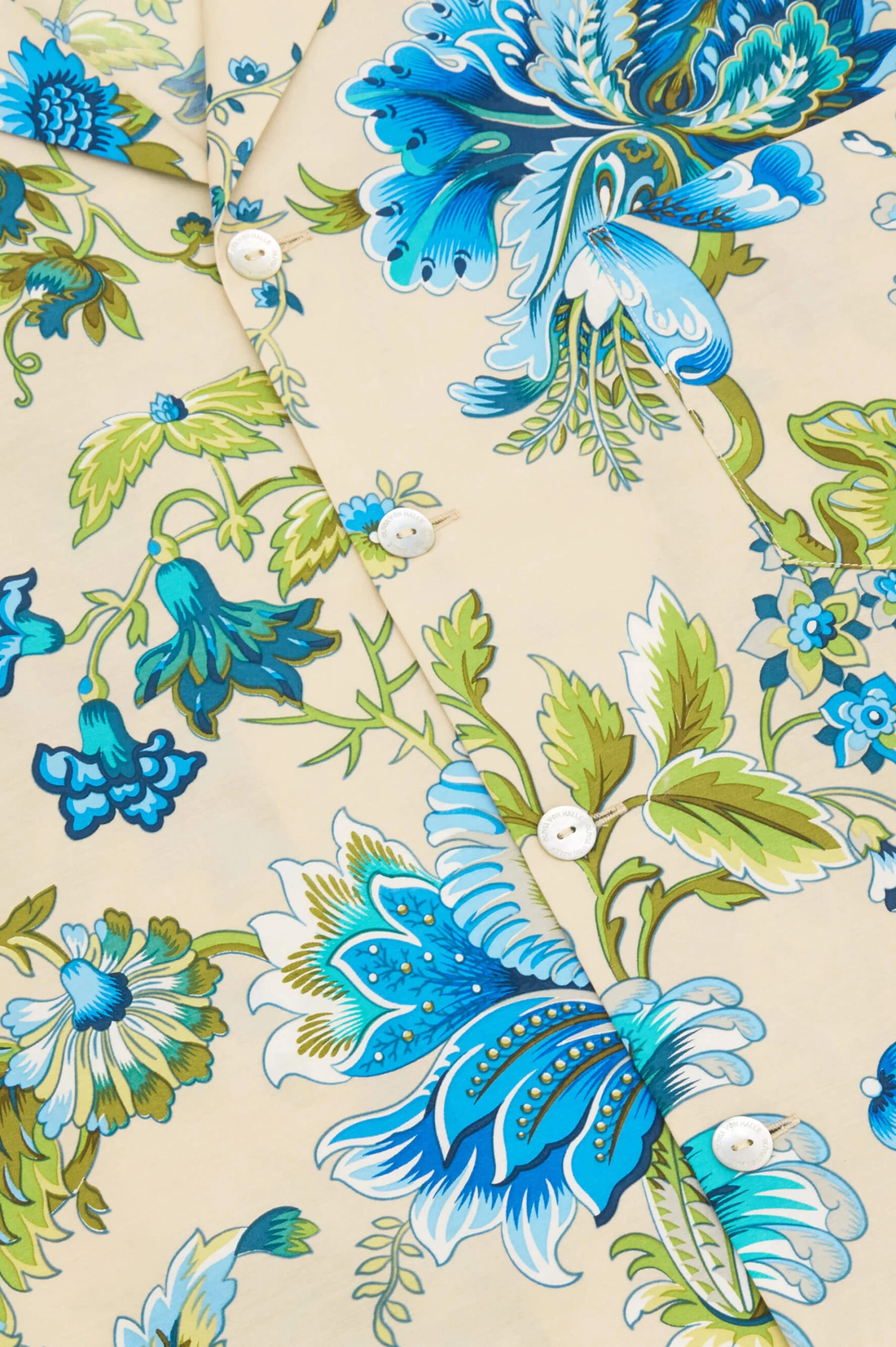 Casablanca Jasmine Blue Floral Cotton-Silk Pajamas - Image 8