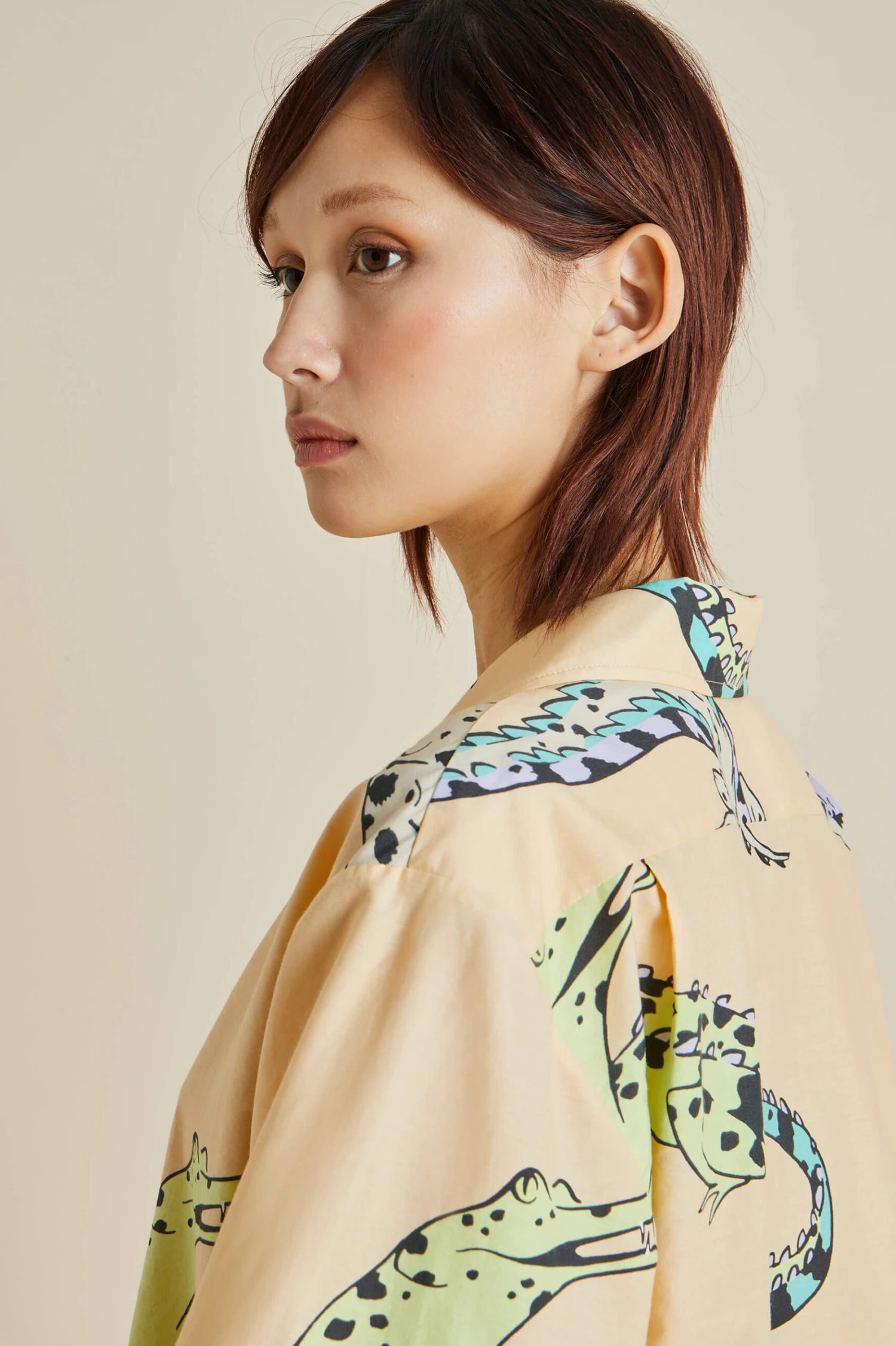 Casablanca Soloma Orange Crocodile Cotton-Silk Pajamas - Image 5