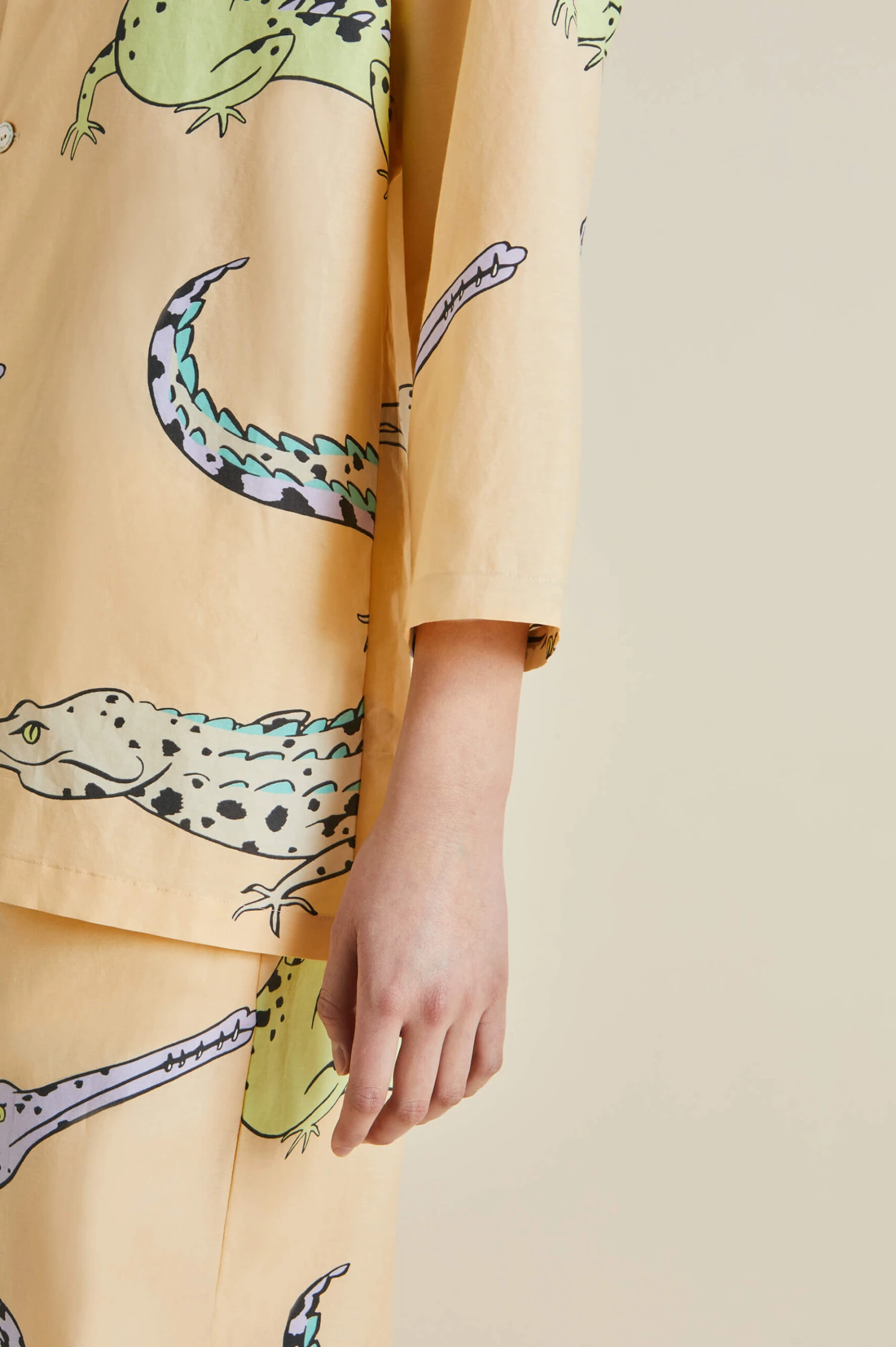 Casablanca Soloma Orange Crocodile Cotton-Silk Pajamas - Image 6