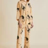 Casablanca Janda Orange Monkey Silk Crêpe De Chine Pajamas