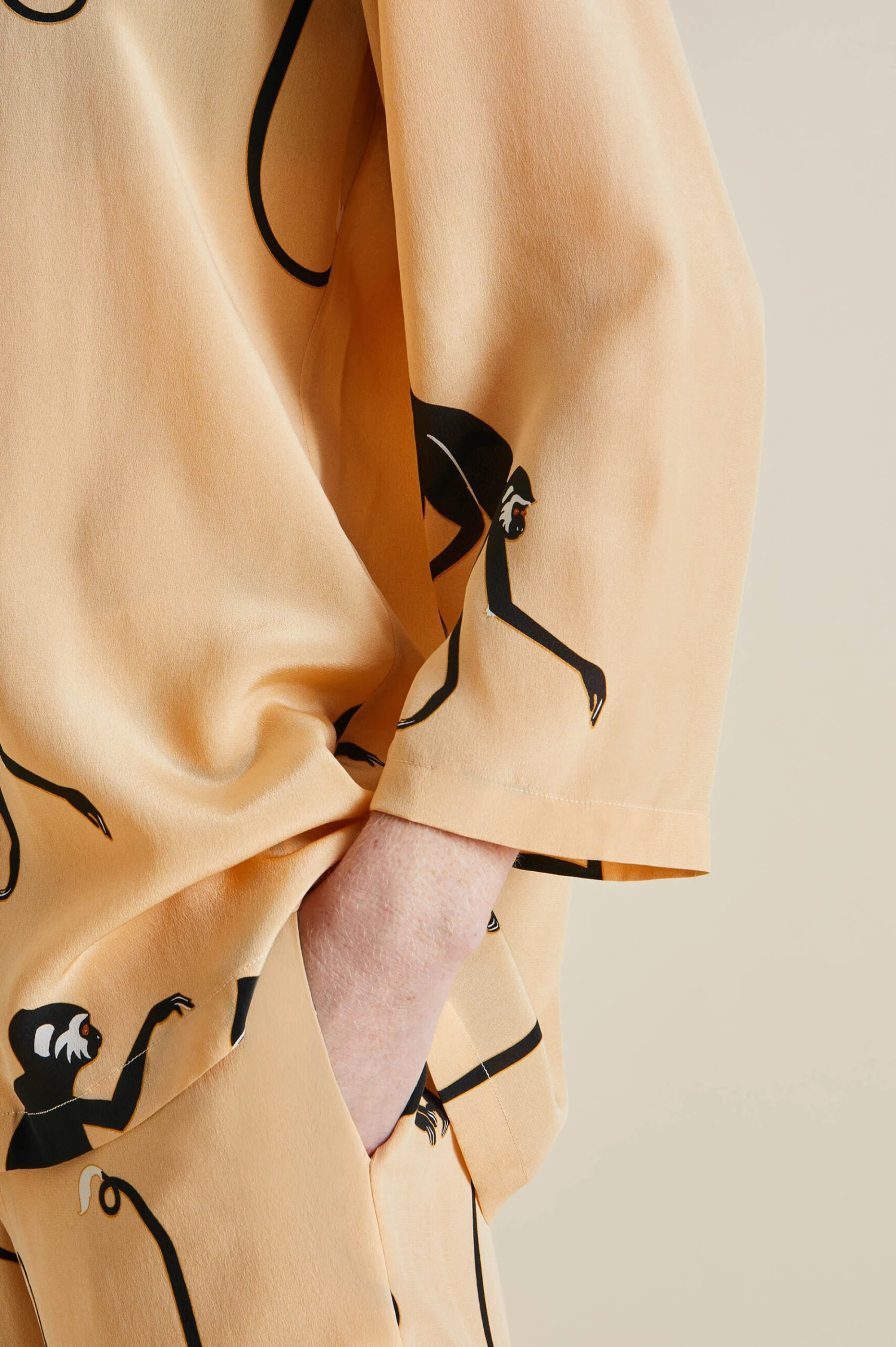 Casablanca Janda Orange Monkey Silk Crêpe De Chine Pajamas - Image 6