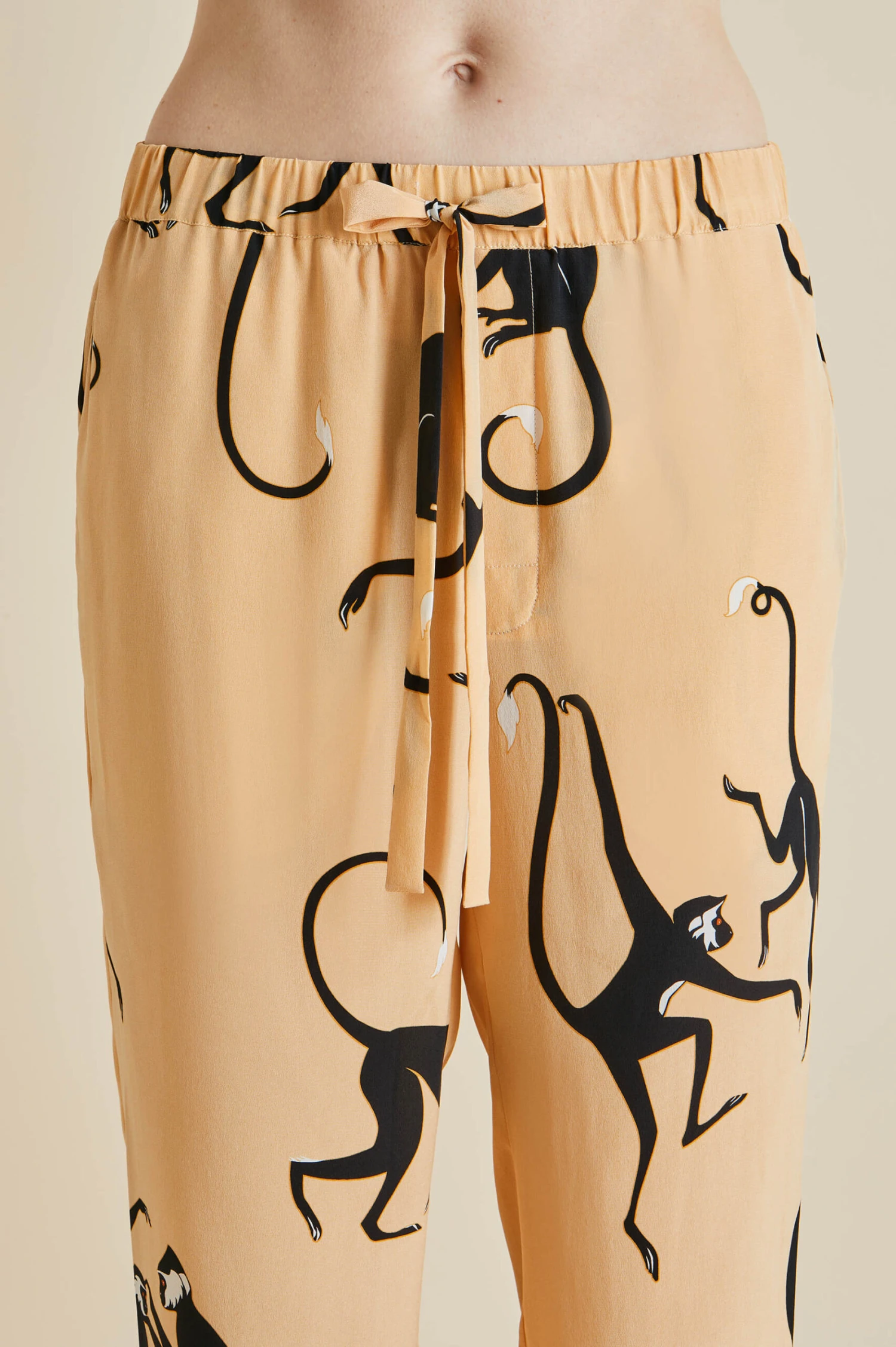 Casablanca Janda Orange Monkey Silk Crêpe De Chine Pajamas - Image 7