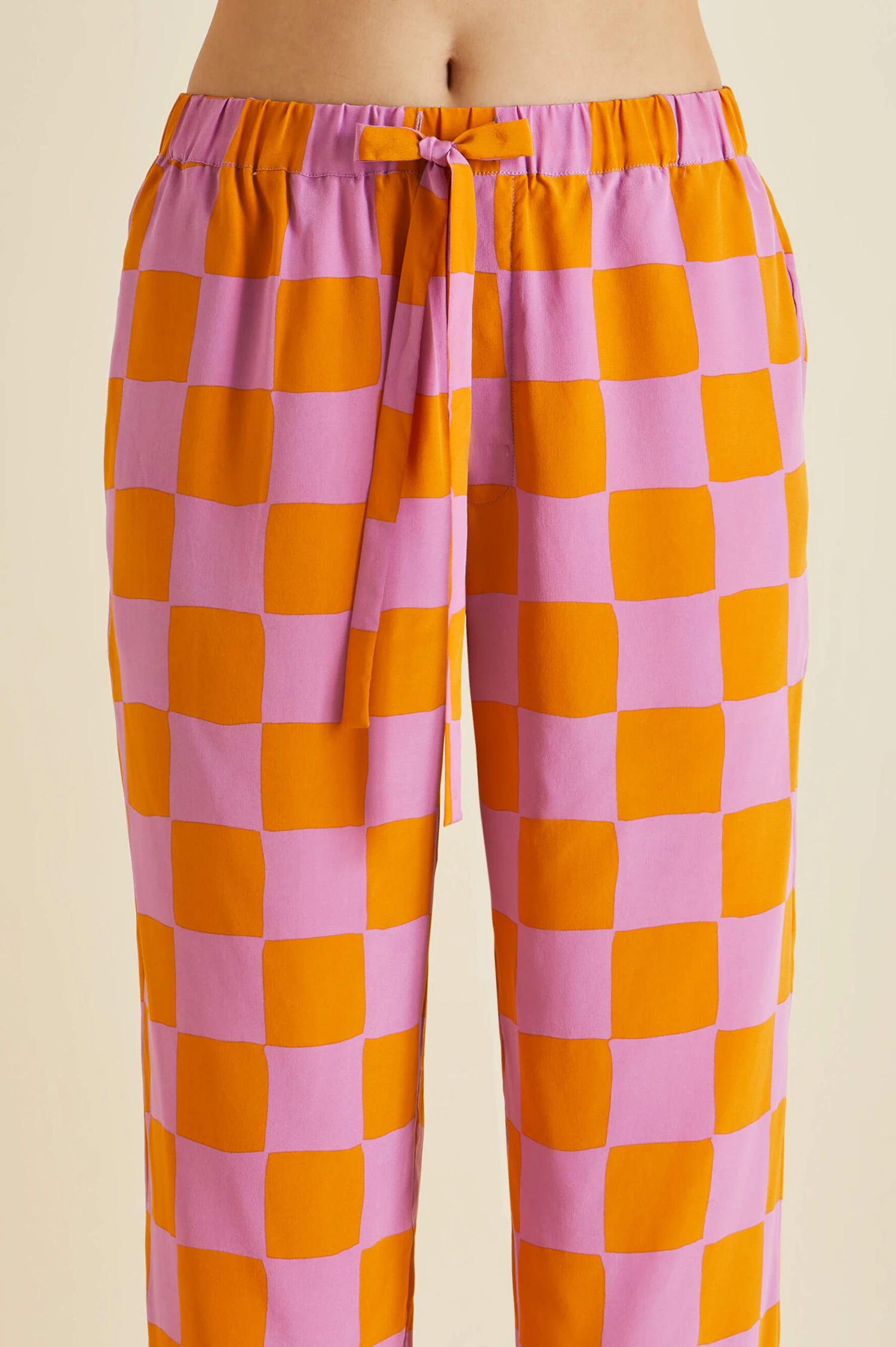 Casablanca Signac Pink Gingham Silk Crêpe De Chine Pajamas - Image 8