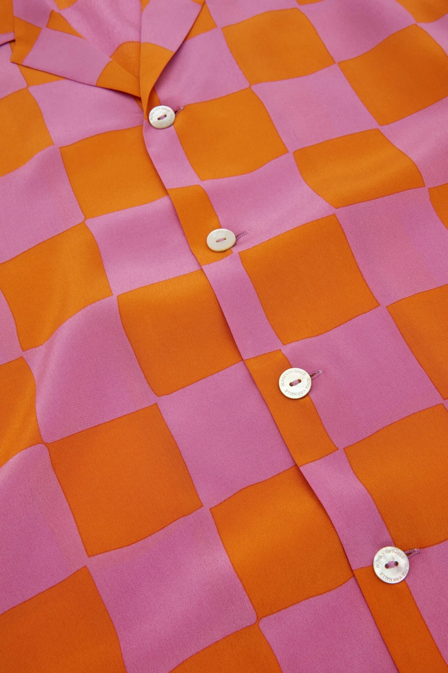 Casablanca Signac Pink Gingham Silk Crêpe De Chine Pajamas - Image 9