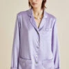 Coco Lilac Silk Satin Pajamas